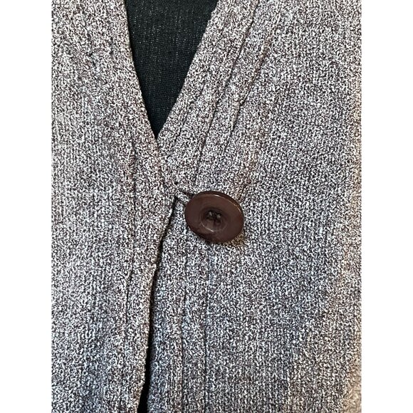 Gloria Vanderbilt Y2K knit duster vest one button brown v-neck 90's - Picture 3 of 10